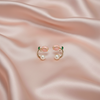 Elegant Pearl & Rose Hoop Earrings – Gold Finish | BME
