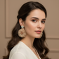 Floral Statement Earrings with Crystal Stud Detailing-Stainless steel
