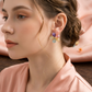 Multicolor Floral Statement Earrings with Gloss Finish