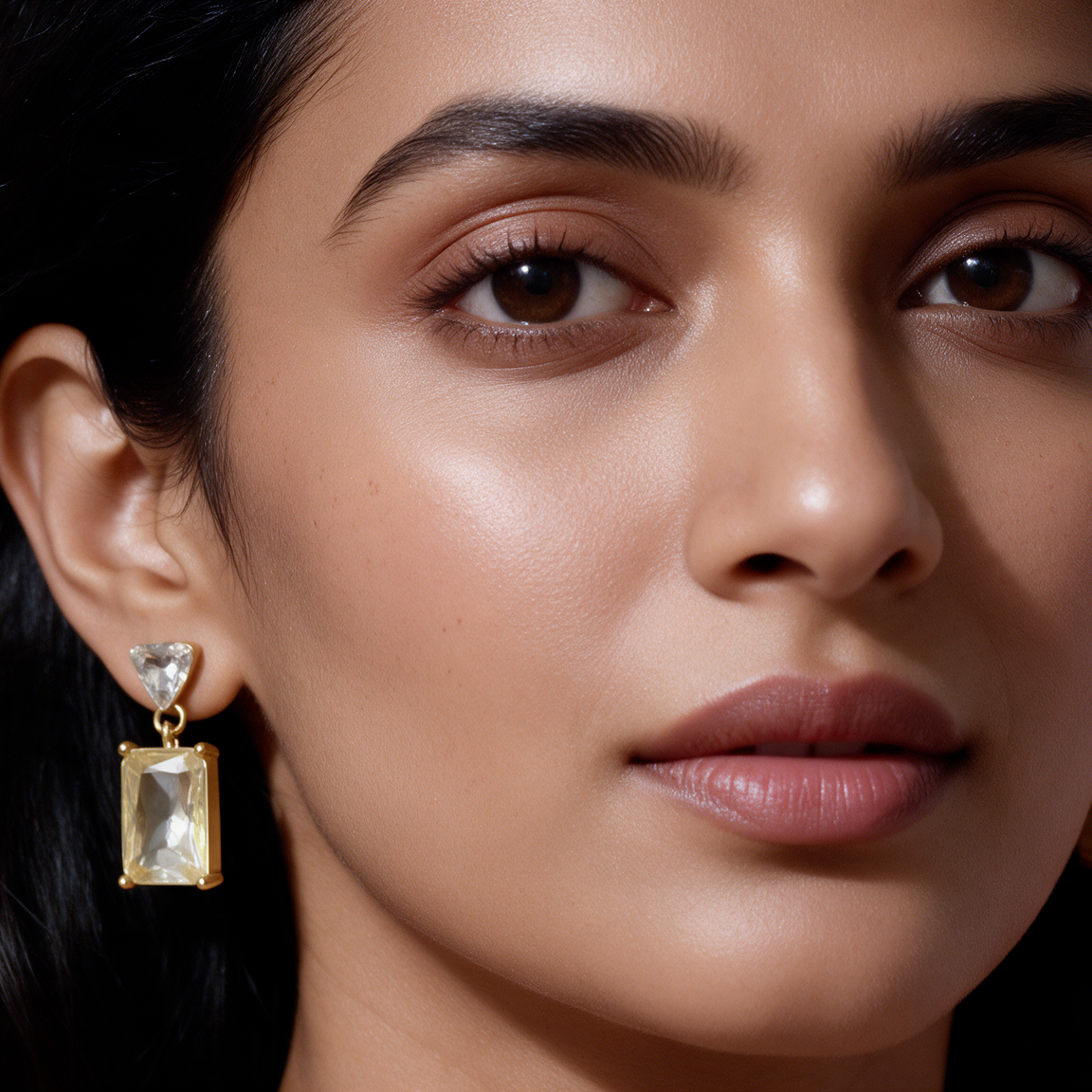 Champagne Crystal Drop Earrings