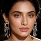 Multicolor Oxidised Silver Chain Jhumka Earrings