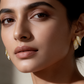 Gold Crystal Leaf Stud Earrings