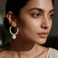 Pearl Hoop Drop Earrings