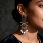 Oxidised Silver Pearl Drop Earrings