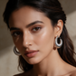Silver Twisted Hoop Earrings