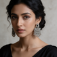 Oxidised Silver Peacock Statement Earrings