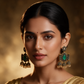 Multicolour Oxidised Jhumka Earrings