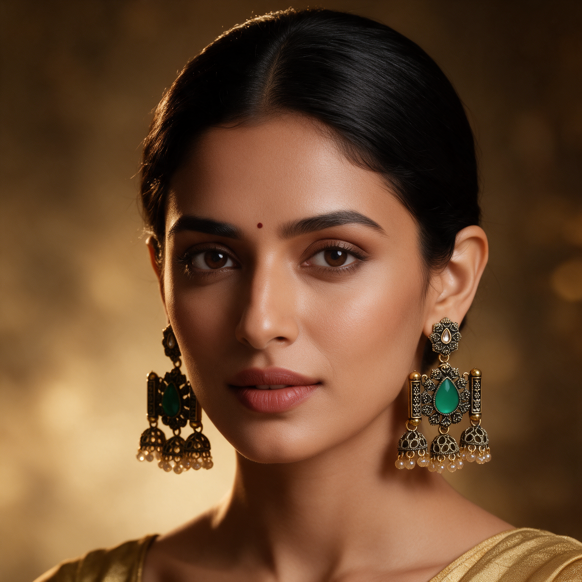 Multicolour Oxidised Jhumka Earrings