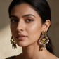 Golden Peacock Jhumka Earrings
