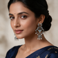 Silver Peacock Jhumka Earrings