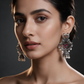 Silver Peacock Jhumka Earrings