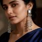 Kashmiri Silver Mirror Ghungroo Tassel Earrings