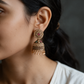 Antique Gold Multicolor Jhumka Earrings