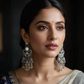 Oxidised Silver Peacock Jhumka Earrings
