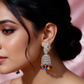 Multicolor Peacock Silver Jhumka Earrings