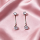 Silver Crystal Bar Drop Earrings