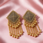 Antique Gold Geometric Tassel Earrings