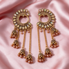 Antique Gold Chandbali Jhumka Tassel Earrings