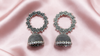 Oxidised Silver Floral Jhumka Drop Earrings