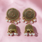 Antique Gold Pearl Jhumka Earrings