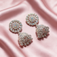 Silver Stone Jhumka Earrings
