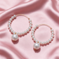 Pearl Hoop Drop Earrings