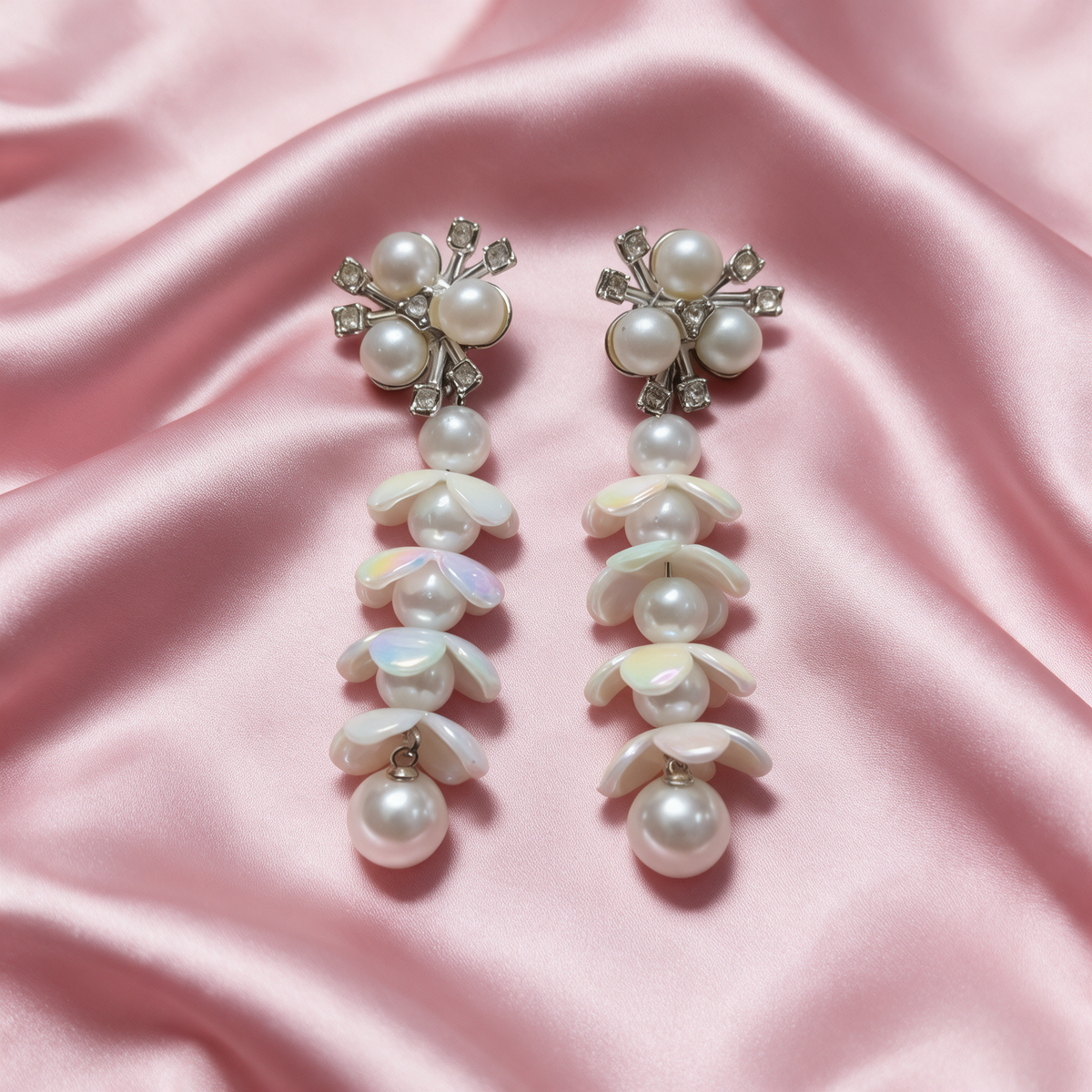 Pearl Floral Drop Earrings