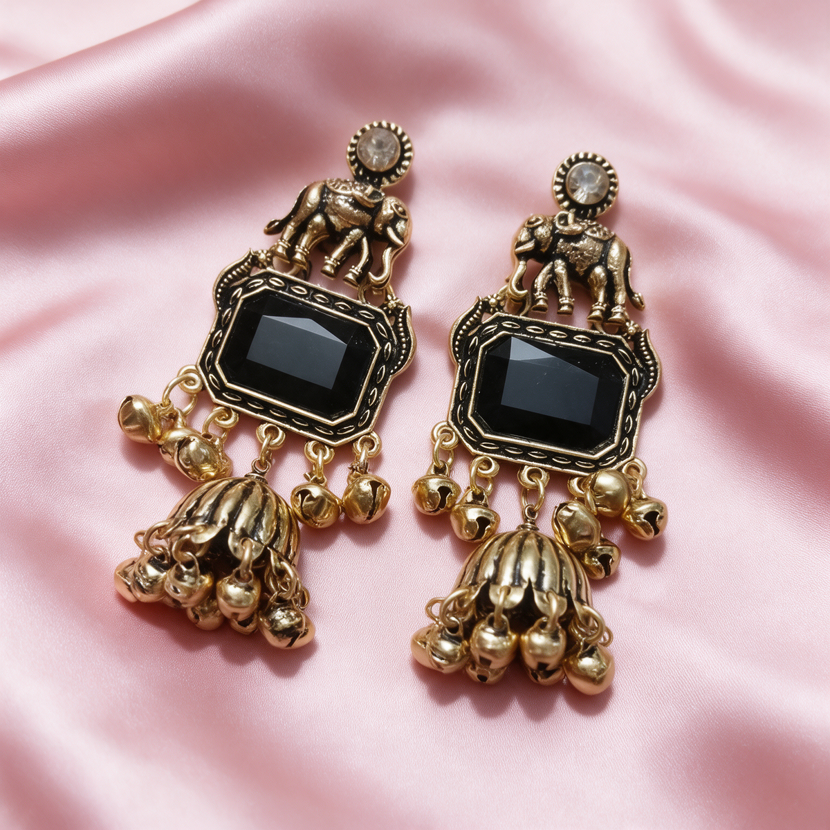 Multicolour Elephant Jhumka Earrings