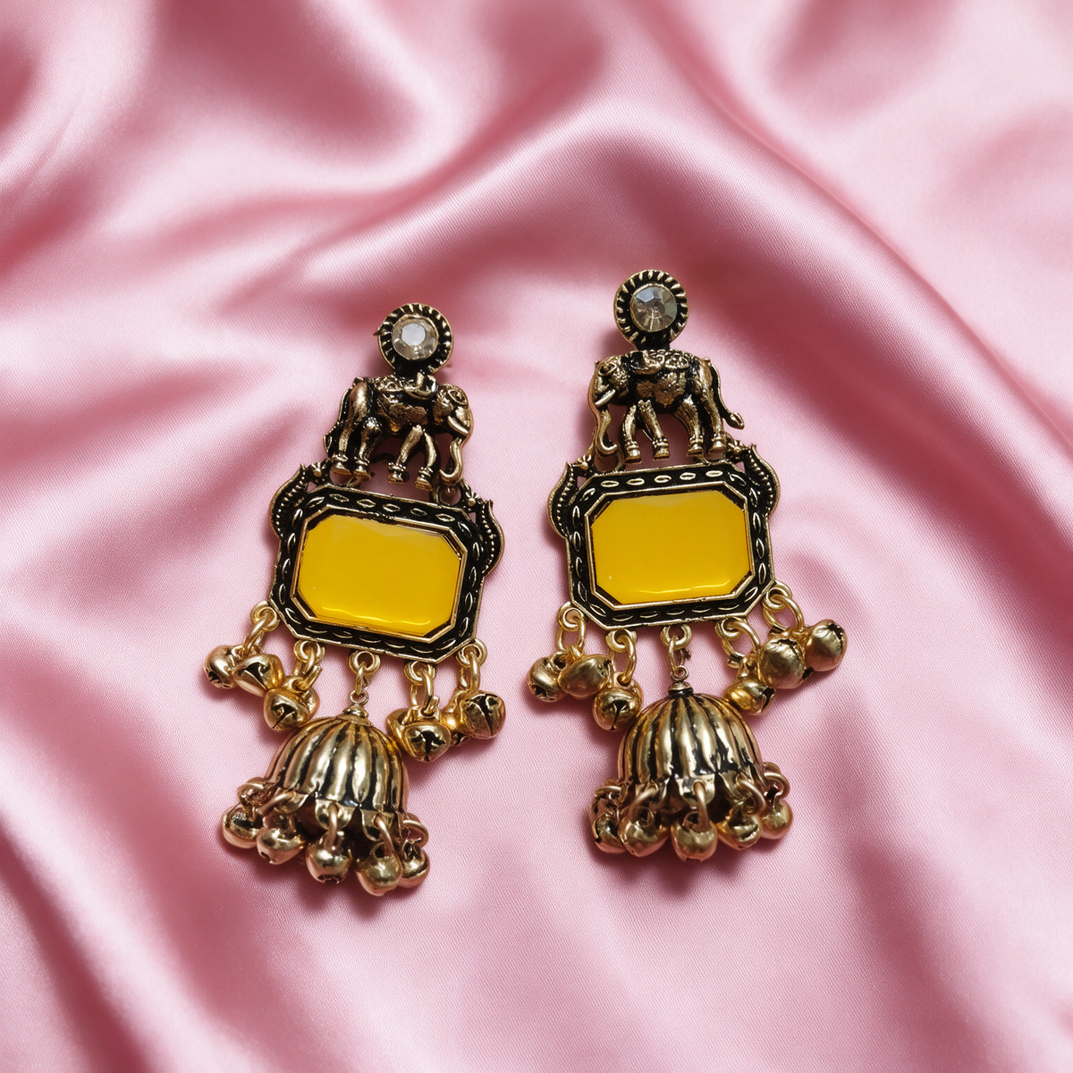 Multicolour Elephant Jhumka Earrings