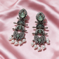 Oxidised Silver Pearl Drop Earrings