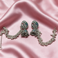 Oxidised Silver Multicolor Jhumka Earrings with Chain