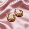 Gold Twisted Hoop Earrings