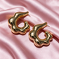 Gold Abstract Sculpted Hoop Earrings
