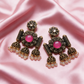 Oxidised Gold Floral Jhumka Earrings