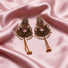 Antique Gold Peacock Pearl Drop Earrings