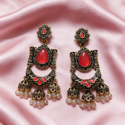 Antique Gold  Jhumka Drop Earrings