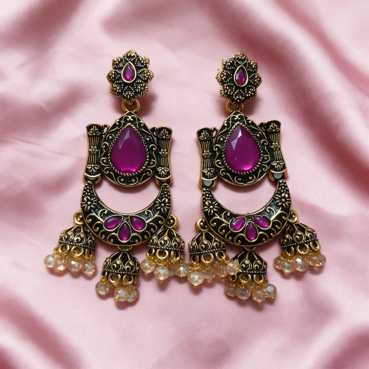 Antique Gold  Jhumka Drop Earrings