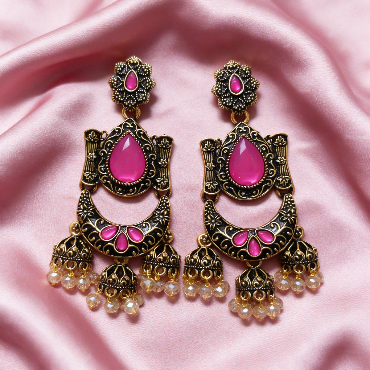 Antique Gold  Jhumka Drop Earrings