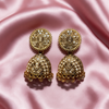 Golden Kundan Jhumka Earrings