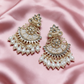 Pearl Kundan Chandbali Earrings