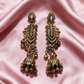 Antique Gold Floral Jhumka Earrings
