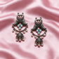 Silver Peacock Jhumka Earrings