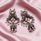 Silver Peacock Jhumka Earrings