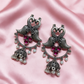 Silver Peacock Jhumka Earrings
