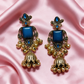 Multicolour Stone Antique Jhumka Earrings