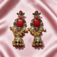 Multicolour Stone Antique Jhumka Earrings