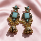 Multicolour Stone Antique Jhumka Earrings