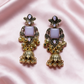 Multicolour Stone Antique Jhumka Earrings