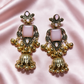 Multicolour Stone Antique Jhumka Earrings