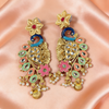 Gold Peacock Multicolour Kundan Earrings | BME